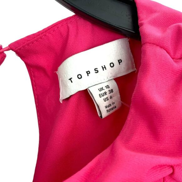 TopShop Ruched Long Sleeve Shirred Top Pink Size 6 NWOT $55 MSRP - Picture 4 of 8